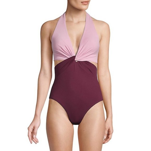 NWT Kate Spade Color-blocking Halter One Piece - Picture 1 of 9